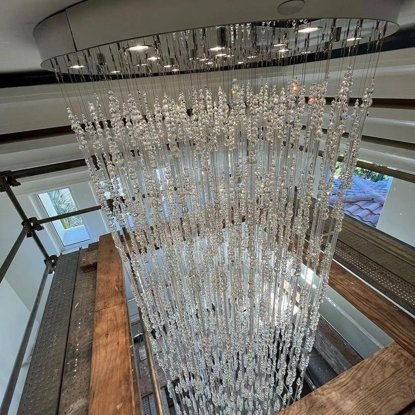 Crystal Cascade Chandelier — Finished