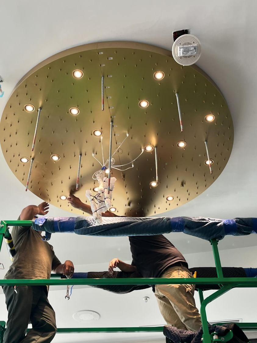 Gold Disc Ceiling with LED Array